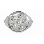 SND-6, Stainless Steel Snail Dish with 6 Holes