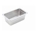 Winco SPJH-404, 4-Inch Deep Quarter Size Anti-Jamming Steam Table Pan, NSF