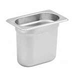 SPJH-906GN, GN Steam Pan, 1/9 Size, 6 Inch Deep, 22 Gauge Stainless Steel