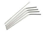 SSTW-8C 18/8 Stainless Steel Curved Drinking Straws, 5-Piece Set