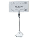 Winco TCD-4T, Nickel Plated Table Sign Clip with Triangle Acrylic Base, 6-Piece Pack (Discontinued)