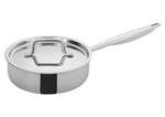 TGET-2, 2-Quart Tri-Ply Stainless Steel Saute Pan w/Lid, Long Handle, NSF