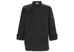 Winco UNF-6K3XL Black Men's Tapered Fit Chef Jacket, 3XL, EA