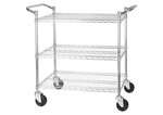 VCCD-1836B, 18x36-Inch Wire Shelving Cart, Chrome Plated, 3 Tiers