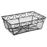 WBKG-9, Black Rectangular Metal Wire Bread and Fruit Basket