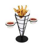 WBKH-5, 1-Cone Black Wire French Fries Basket