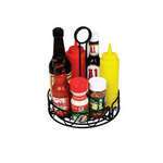 WBKH-7R, Black Round Wire Tabletop Condiment Rack