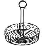 WBKH-7R, Black Round Wire Tabletop Condiment Rack