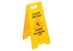 WCS-25, 12x25-Inch Two-Sided Wet Floor Caution Sign, Yellow