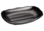Winco WDM018-301, 7.75 x 5-Inch Ardesia Hiroto Rectangular Hammered Melamine Plate, Black, 24/CS (Discontinued)