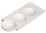 Winco WDP017-107, 9.5-Inch 6 Oz Ardesia Loures Porcelain Trio Dish, Bright White, 36/CS (Discontinued)
