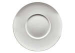 Winco WDP022-109, 11.12-Inch Dia Ardesia Zendo Porcelain Wide Rim Plate, Bright White, 12/CS (Discontinued)