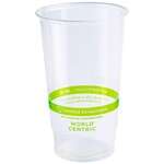 World Centric CP-CS-24, 24 Oz Clear PLA Cold Cups, 1000/CS