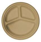 World Centric PL-SC-U10T, 10-Inch 3-Compartment Fiber Plate, 700/CS, ASTM D6400, BPI, USDA