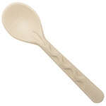 World Centric SS-FB-10-LF, 10-inch Beige Fiber Serving Spoons, 100/CS