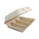 World Centric TO-SC-T39-LFS, 9x8-Inch Fiber PFAS-Free 3-Compartment Containers, 300/CS