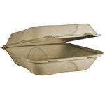 World Centric TO-SC-U9L-LF, 9x9x3-inch Beige Fiber PLA Lined Clamshells, 300/CS