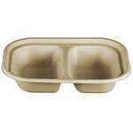 World Centric TR-SC-U8D, 8x6x1.5-Inch 2-Compartment Fiber Tray, 400/CS, ASTM D6400, BPI, USDA