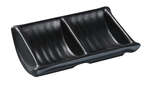 Yanco BP-4031 4.75x3-Inch Black Pearl Melamine Rectangular Double Sauce Dish, 72/CS