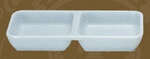 Yanco ВЅ-1902 6x3-Inch Bay Shell Melamine Rectangular Twin Sauce Dish, 48/CS (Discontinued)
