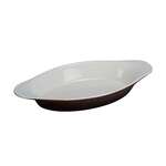 Yanco CO-12-B 12 Oz 10x5.37x1.37-Inch Porcelain Welsh Rabbit Oval White/Brown China Dish, 36/CS
