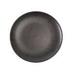 Yanco DB-107 7x0.75-Inch Porcelain Diamond Black Coupe Shape Round Plate, 36/CS