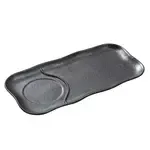 Yanco DB-4112 12x6-Inch Porcelain Diamond Black Compartement Plate Matching With DB-4105, DZ