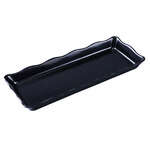 Yanco DC-6014B 14x5.5x1-Inch Deli Scallop Edged Black Melamine Display Tray, 6/CS