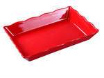 Yanco DC-6114R 14x9.5x2-Inch Deli Scallop Edged Red Melamine Display Tray, 6/CS