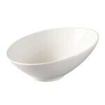 Yanco FU-609 20 Oz 9x5-Inch Porcelain Fuji Bone White Sheer Oval Slanted Bowl, DZ
