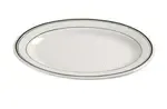 Yanco GB-14 12.5x9-Inch Porcelain Green Band Platter, DZ