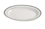 Yanco GB-33 7x4.5-Inch Porcelain Green Band Platter, 36/CS
