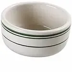 Yanco GB-95 9.5 Oz 4.375-Inch Porcelain Green Band Jung Bowl, 36/CS