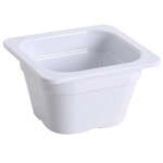 Yanco GN-707 0.9L GN Pan 6.93x 6.38-Inch 3.94-Inch Rectangular White Melamine 1/6 Pan, 6/CS