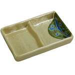 Yanco JP-4031 5x3.5-Inch Japanese Melamine Double Divided Sauce Dish, 48/CS
