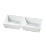 Yanco ML-725 2 Oz Each 5.5x2.75x1.375-Inch Mainland Porcelain Rectangular White Two Divided Tray, 36/CS