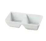 Yanco ML-729 16 Oz Each 10x5.5x2.625-Inch Mainland Porcelain Rectangular White Two Divided Tray, 24/CS