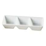 Yanco ML-737 1.5 Oz Each 7x2.5x1.25-Inch Mainland Porcelain Rectangular White Three Divided Tray, 24/CS