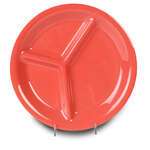 Yanco MS-710RD 10-Inch Milestone Melamine Round Orange Red 3-Compartment Plate, 24/CS