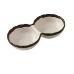 Yanco NA-506, 5.75x3x1.25-Inch Nature Art Two Divided Sauce Dish, 2 Oz Each, 48/Pack