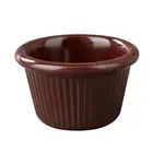 Yanco NC-533C, 3.38x1.50-Inch 4 Oz Melamine Chocolate Fluted Ramekin, 72/Pack