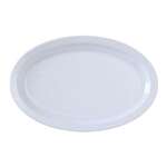 Yanco NS-510W 9.75x6.75-Inch Nessico Melamine Oval White Platter With Narrow Rim, 24/CS
