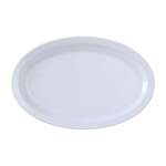 Yanco NS-512W 12x6.75-Inch Nessico Melamine Oval White Platter With Narrow Rim, 24/CS