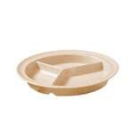 Yanco NS-701T 8.75-Inch Nessico Melamine Deep Round Tan 3-Compartment Plate, 24/CS