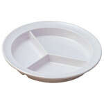 Yanco NS-701W 8.75-Inch Nessico Melamine Deep Round White 3-Compartment Plate, 24/CS
