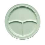 Yanco NS-703G 10.25-Inch Nessico Melamine Deep Round Green 3-Compartment Plate, 24/CS