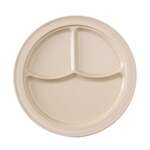 Yanco NS-703T 10.25-Inch Nessico Melamine Deep Round Tan 3-Compartment Plate, 24/CS