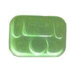 Yanco NS-803G 13x9.5-Inch Nessico Melamine Deep Round Green 6-Compartment Plate, DZ (Discontinued)