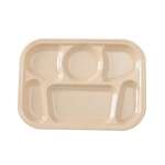 Yanco NS-803T 13x9.5-Inch Nessico Melamine Deep Round Tan 6-Compartment Plate, DZ
