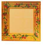 Yanco OL-110 10-Inch Olive Melamine Square White Plate, 24/CS